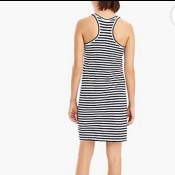 EUC J Crew Racerback Striped Tank Dress 100% Cotton Size XS Black Label - Picture 5 of 15